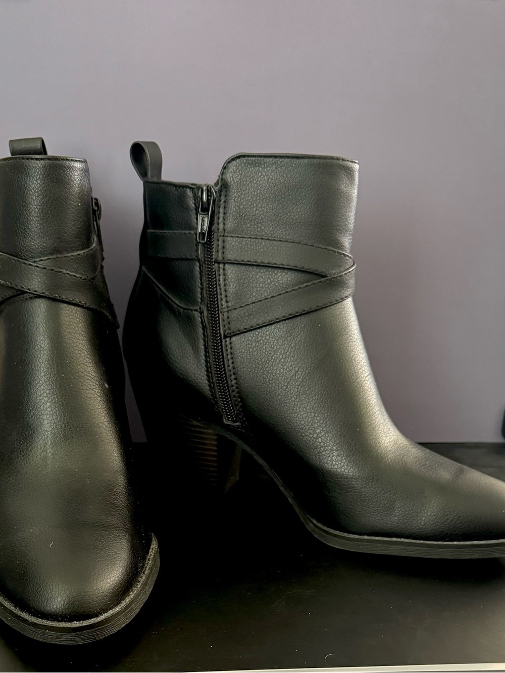 Serra Women's Black Ankle Boots with Side Zip